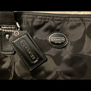 Coach black weekender tote bag